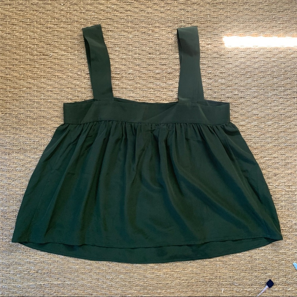 Tucker evergreen silk wide strap tank